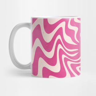 70s Retro Pink White Abstract Mug